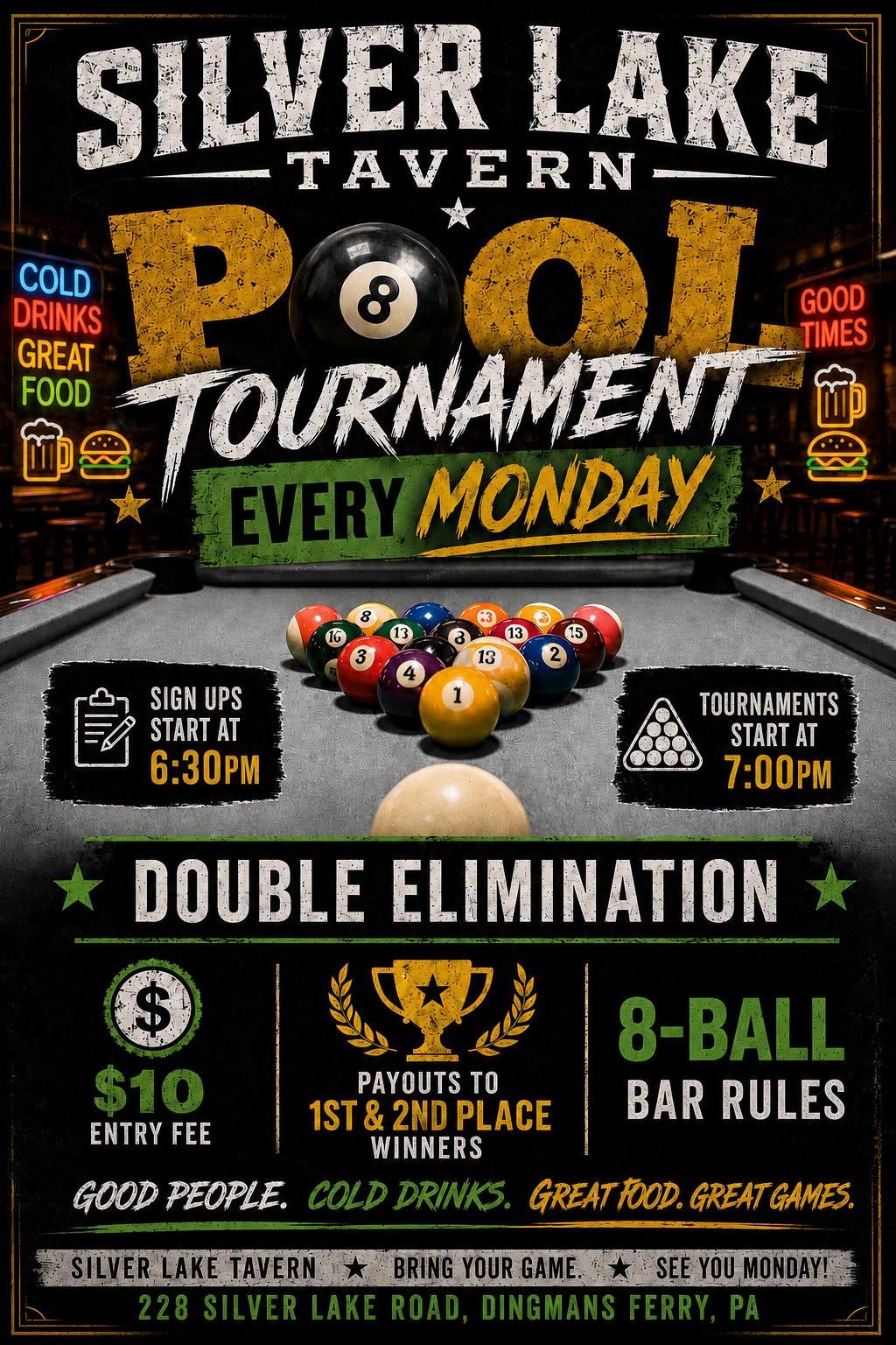 Pool Tournament Every Monday